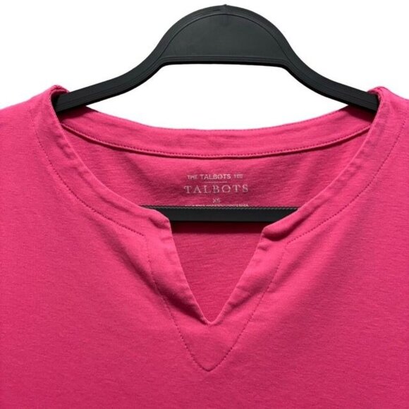 The Talbots Tee Women's V-Neck Size XS Pink 100% Pima Cotton - Picture 3 of 8